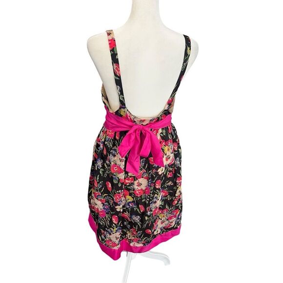 Johnny Was Biya 100% Silk Floral Colorblock Fit & Flare Mini Dress | Size S - Picture 6 of 7